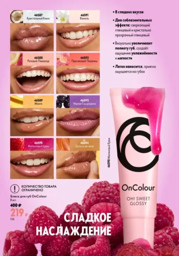 Сладкий блеск для губ OnColour OH! SWEET GLOSSY (коды 46587-46594) за 219 руб